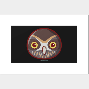 Kawaii New Zealand Morepork Owl Posters and Art